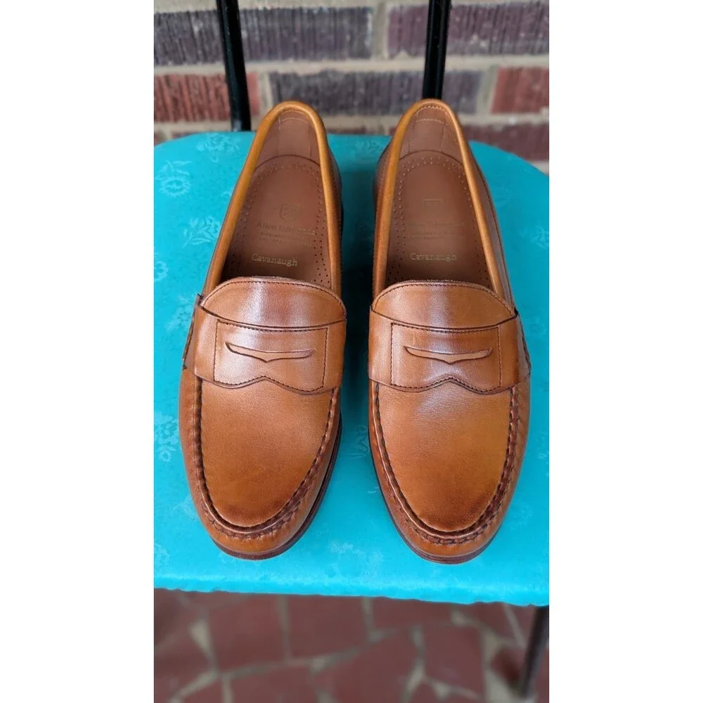 Allen Edmonds 'Cavanaugh' Walnut Brown Calfskin Leather Penny Loafers- Sz  9E